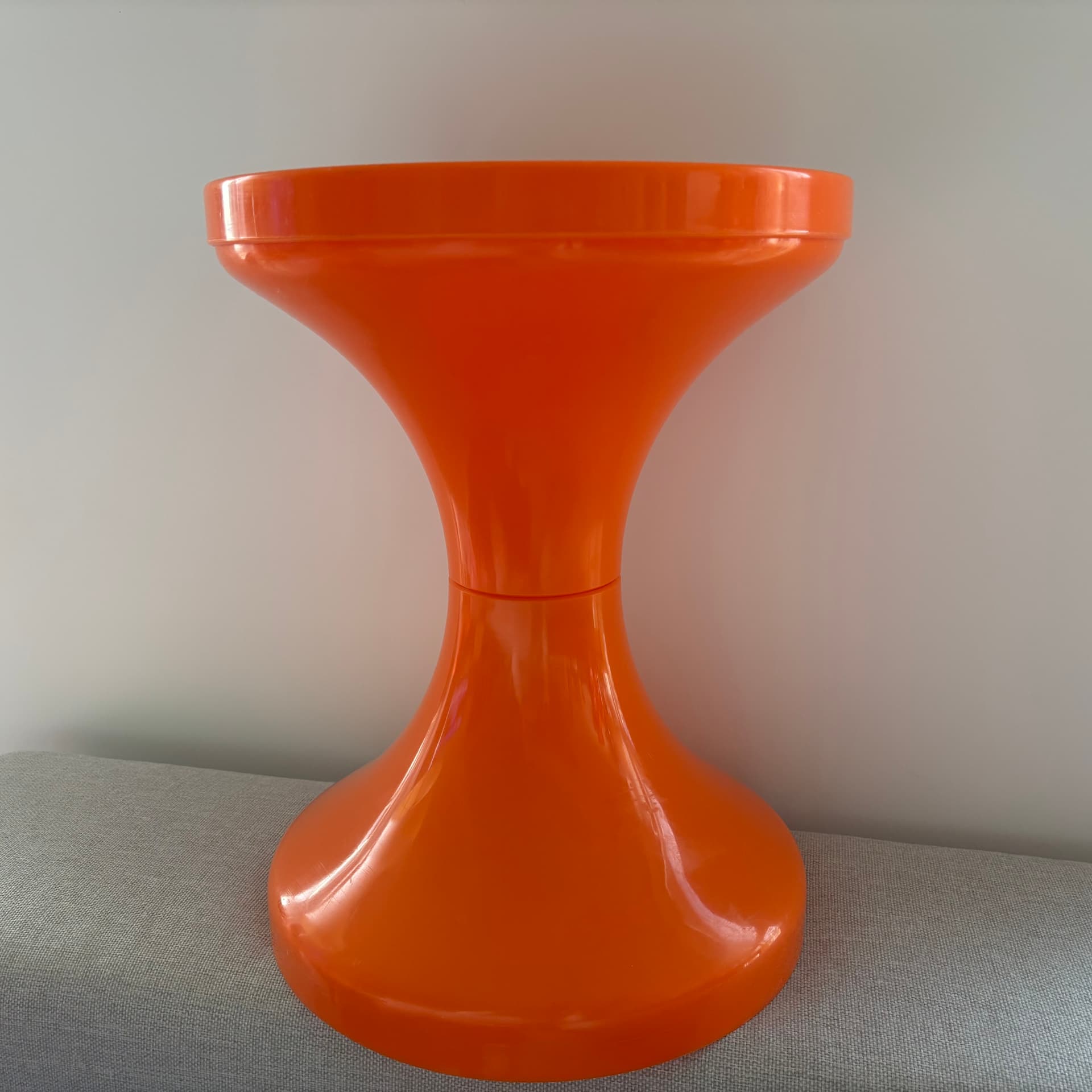 Stool Space Age, orange plastic, Germany, 1970s. - 94007