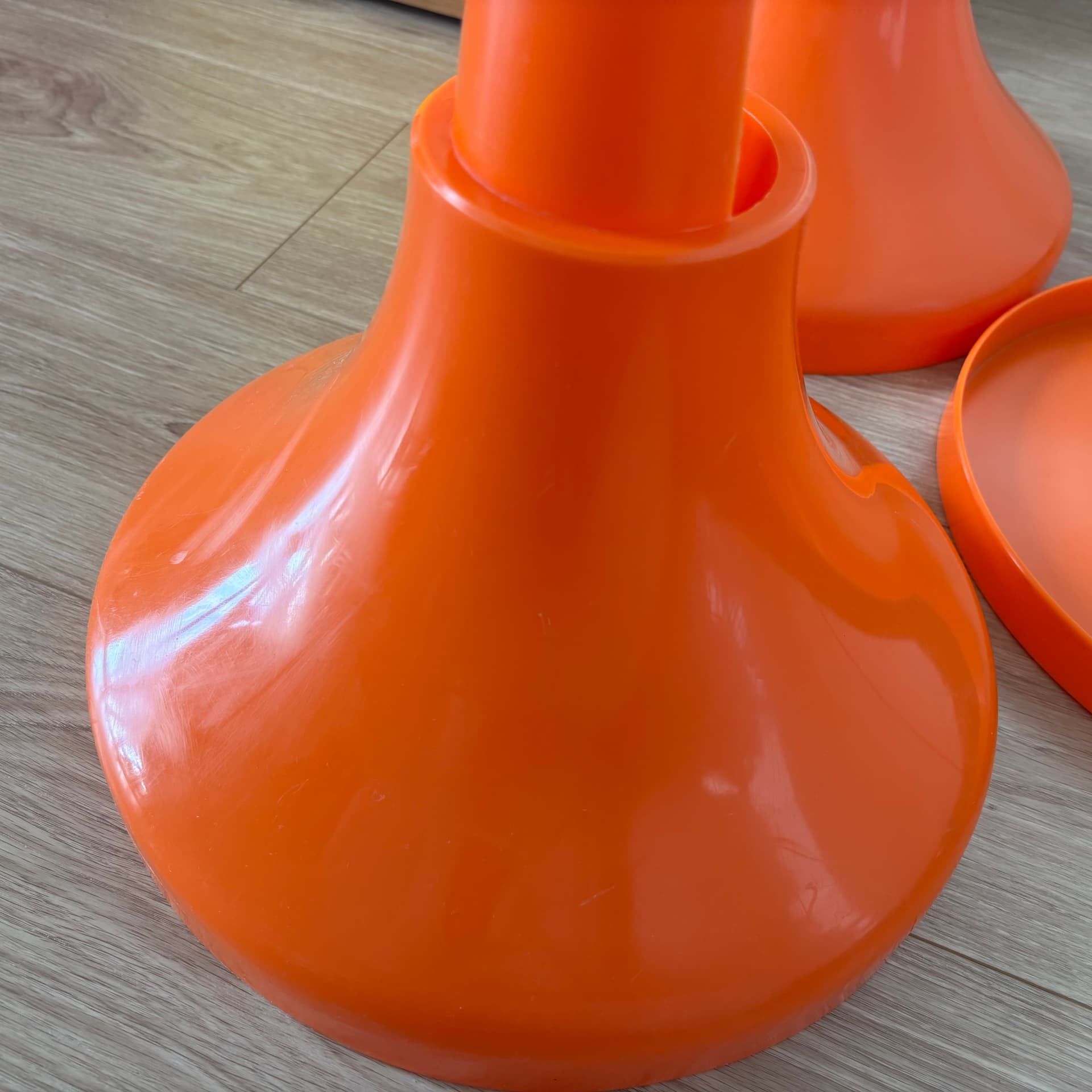 Stool Space Age, orange plastic, Germany, 1970s. - 94010