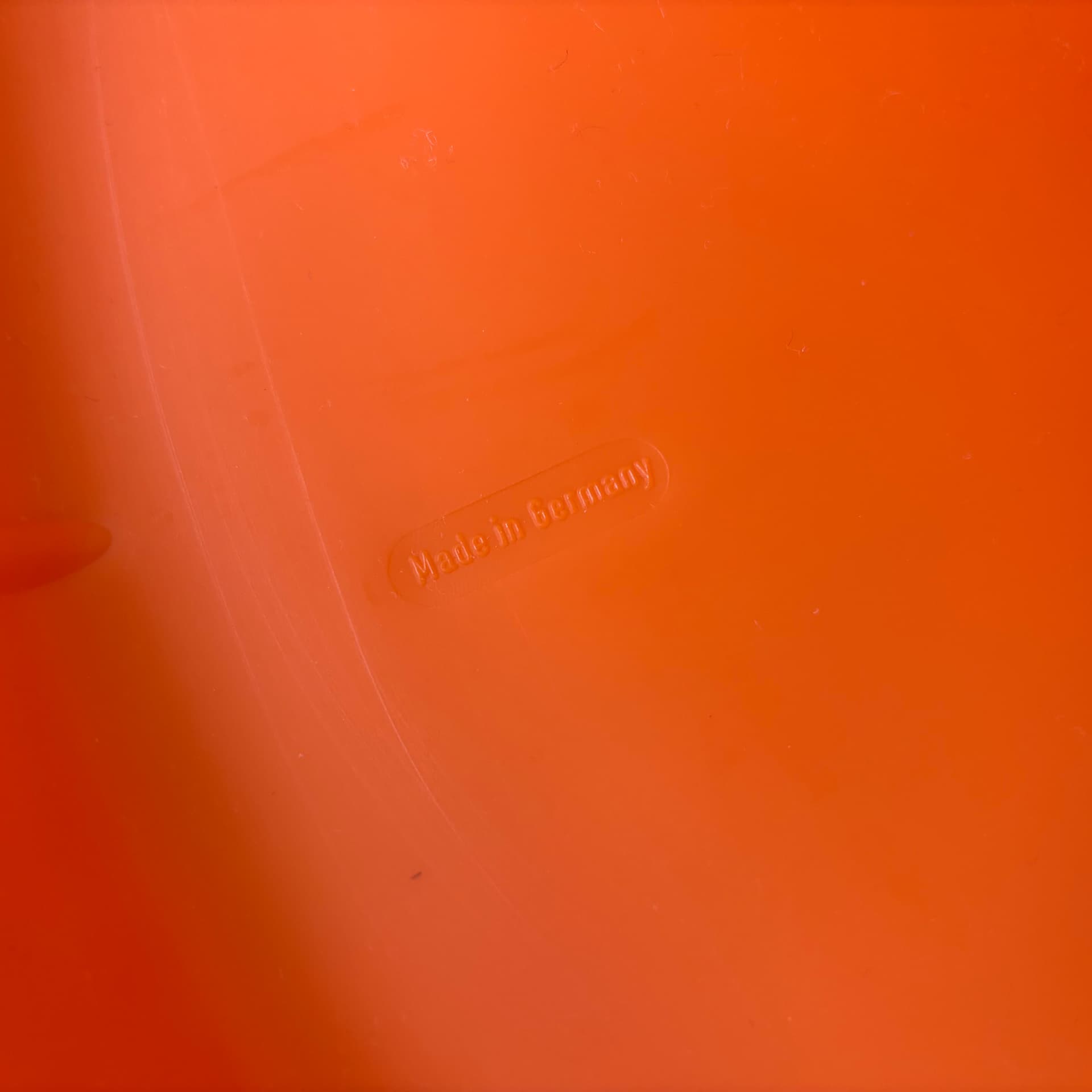 Stool Space Age, orange plastic, Germany, 1970s. - 94008