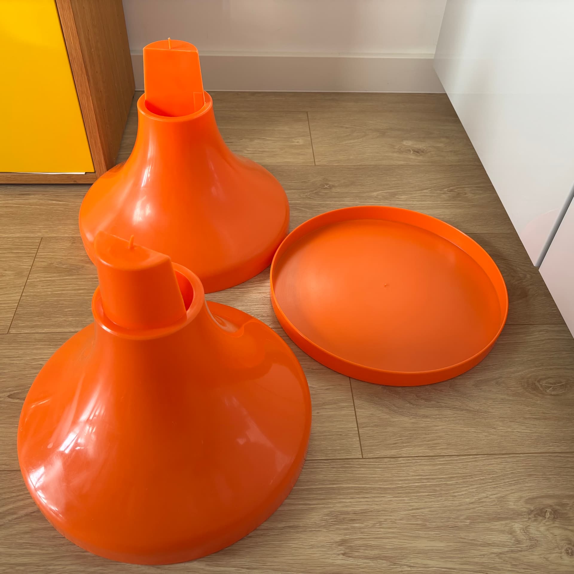 Stool Space Age, orange plastic, Germany, 1970s. - 94012