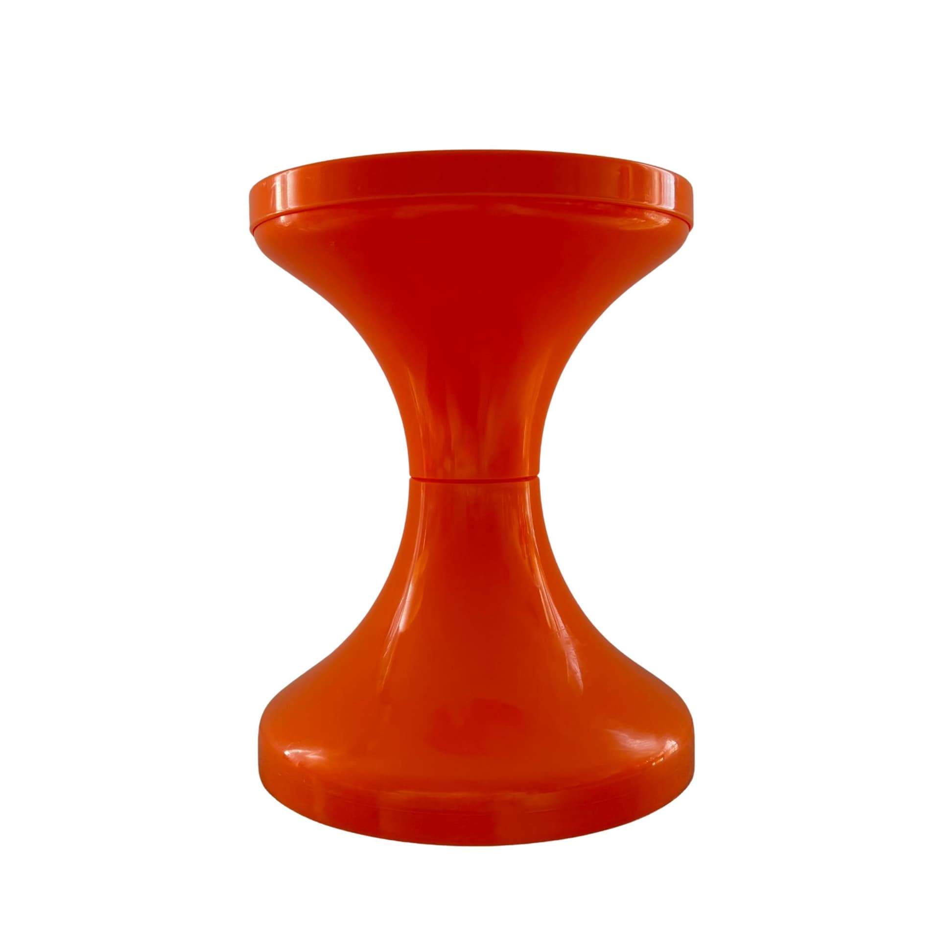 Stool Space Age, orange plastic, Germany, 1970s.