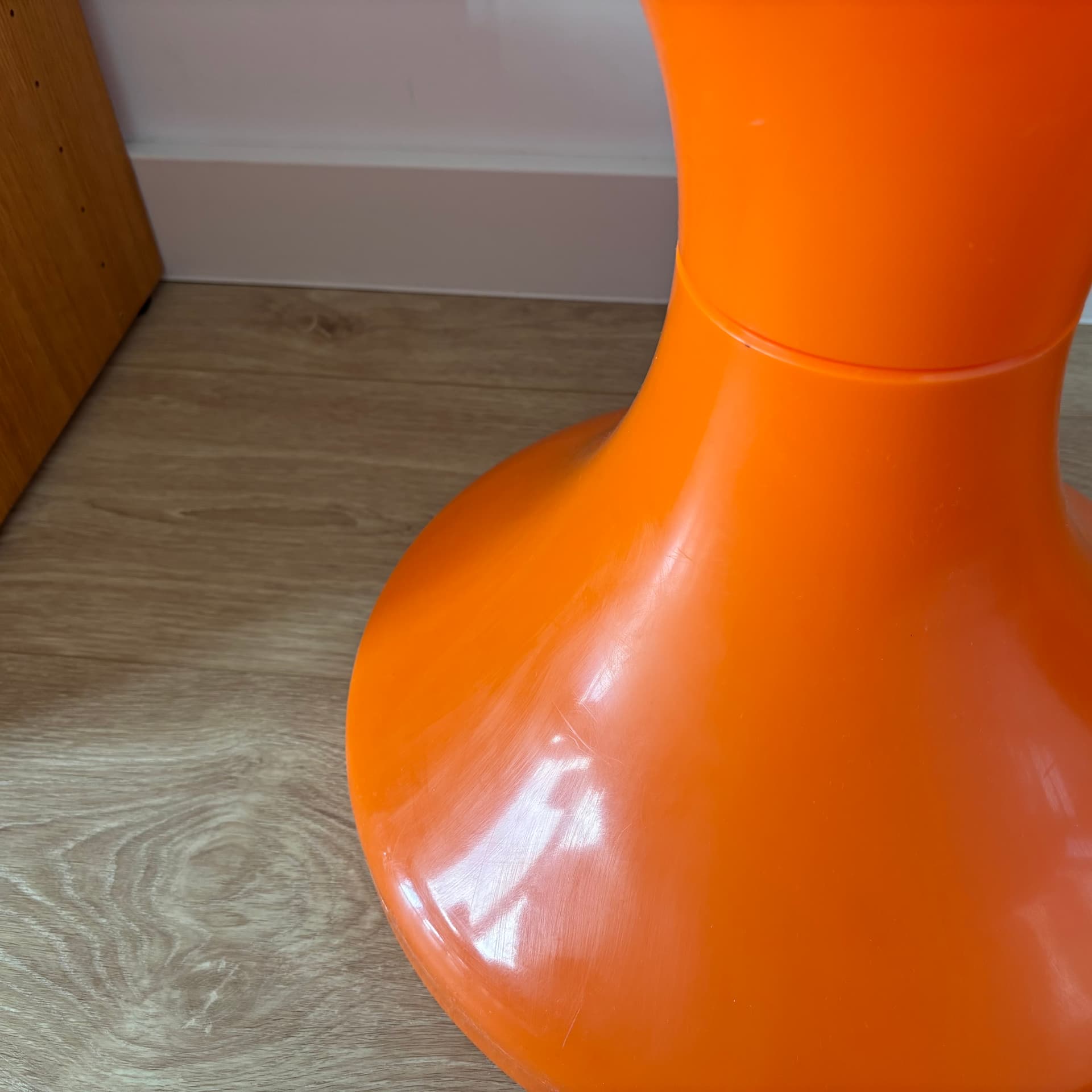 Stool Space Age, orange plastic, Germany, 1970s. - 94013