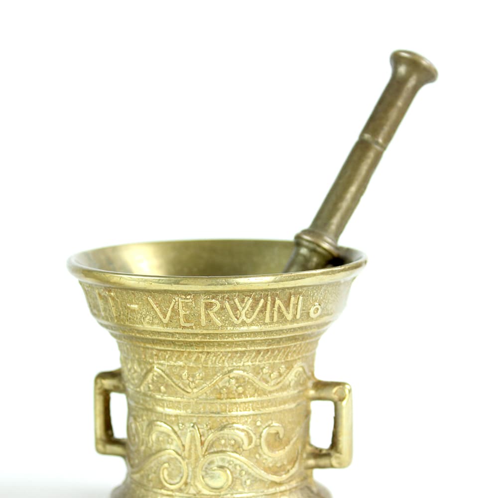 Set of Three Mortars with Pestles, golden brass, Czechoslovakia, 1960s. - 94057