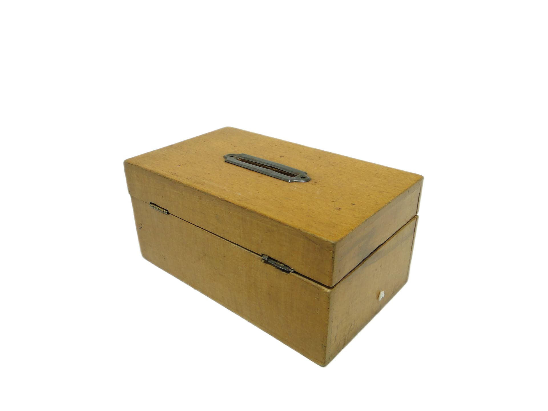 Skarbonka Art Deco, buk jasnobrązowy, Polska, lata 50. - 94512