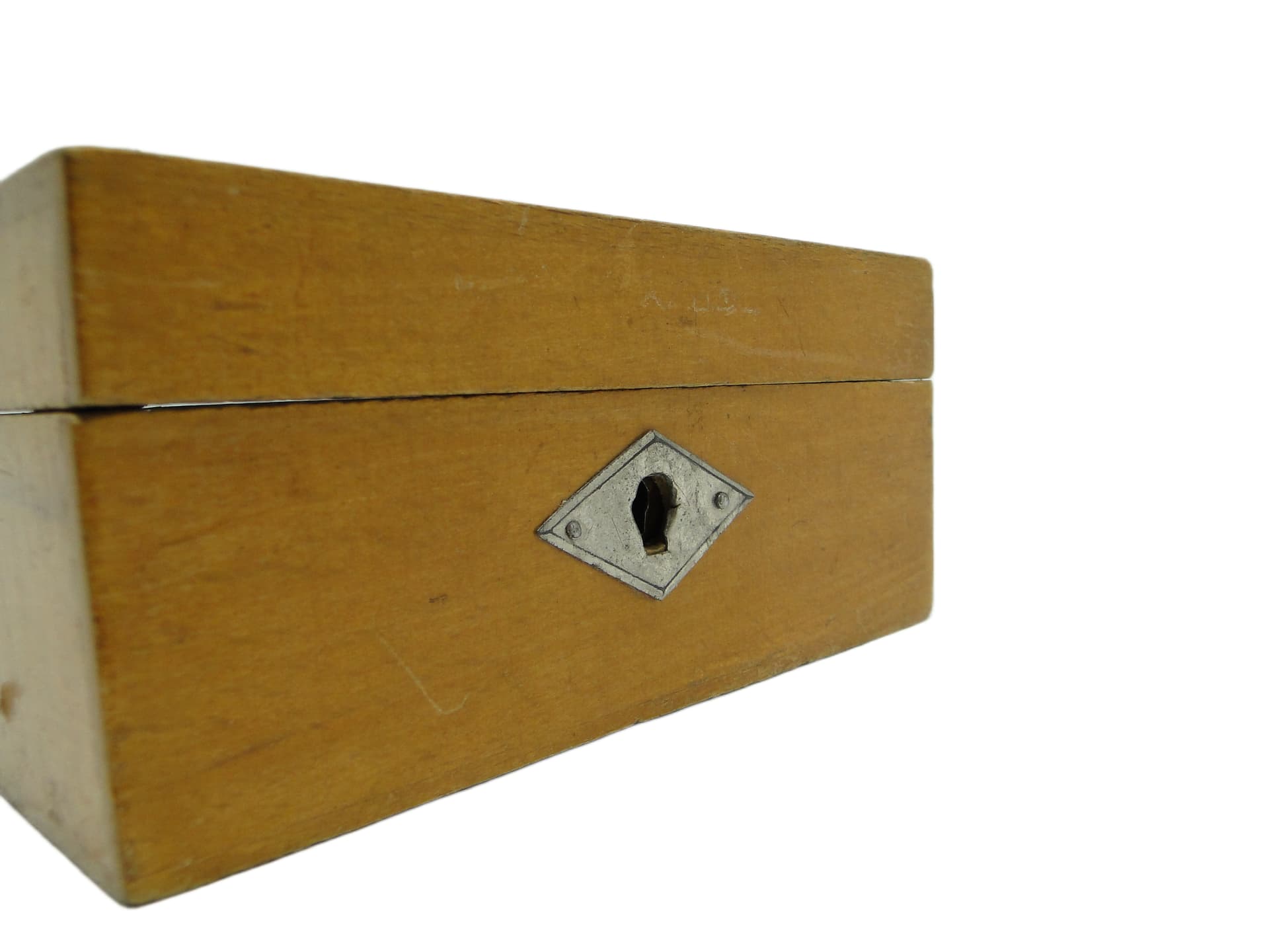 Skarbonka Art Deco, buk jasnobrązowy, Polska, lata 50. - 94511