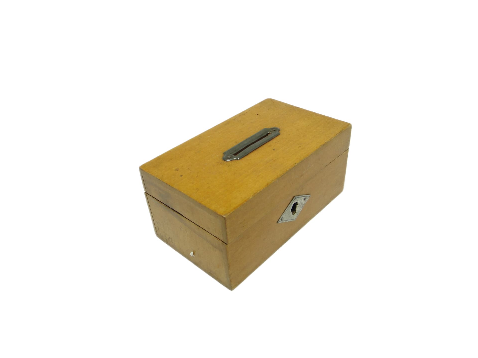 Skarbonka Art Deco, buk jasnobrązowy, Polska, lata 50. - 94510