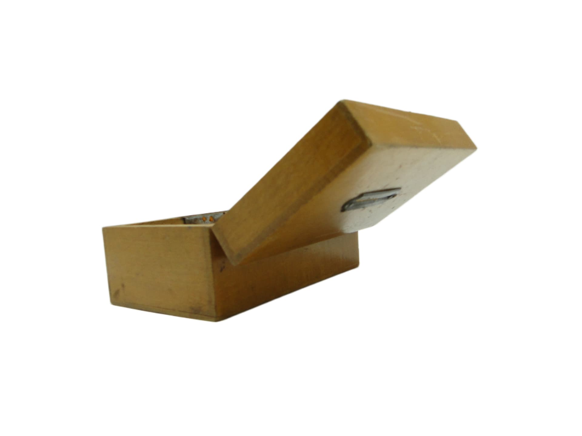 Skarbonka Art Deco, buk jasnobrązowy, Polska, lata 50. - 94507