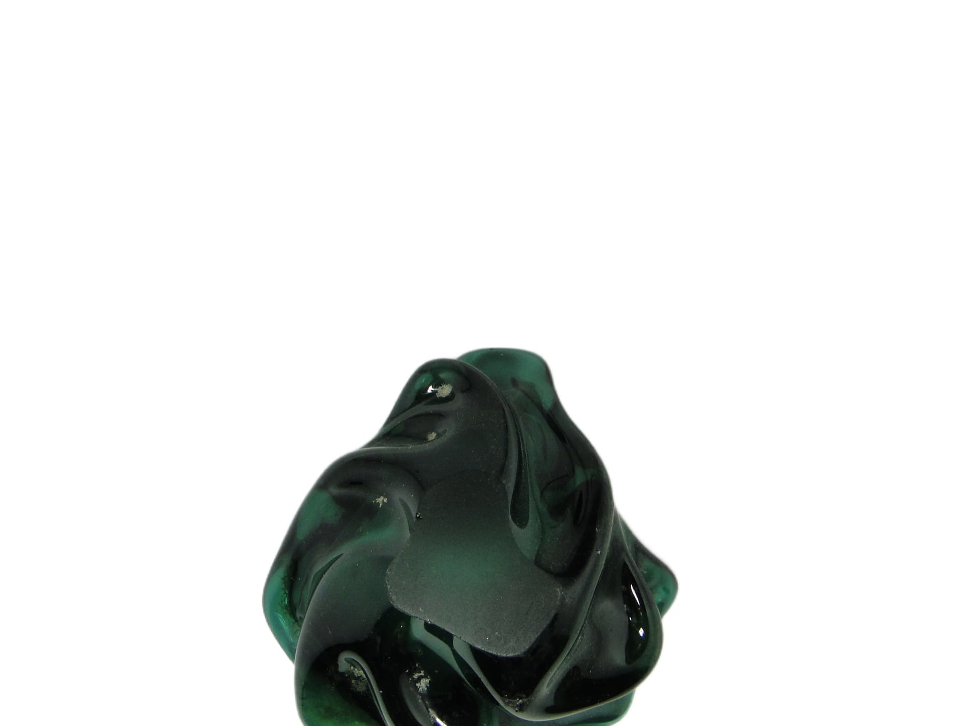 Popielnica mid-century modern, szkło zielone, Polska, lata 70. - 94532