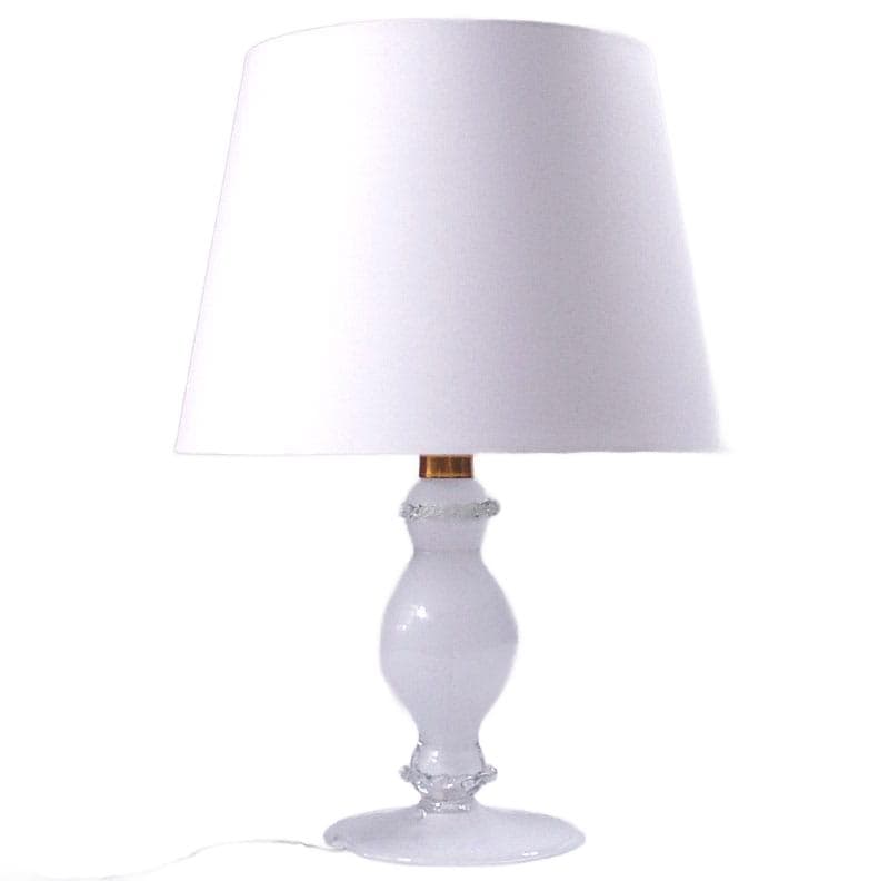 Mleczna lampa stołowa ze szkła weneckiego, Włochy, lata 50. - 7016
