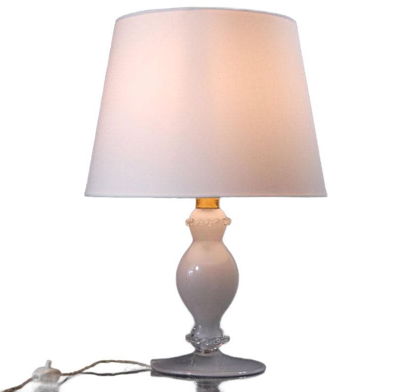 Mleczna lampa stołowa ze szkła weneckiego, Włochy, lata 50. - 7015