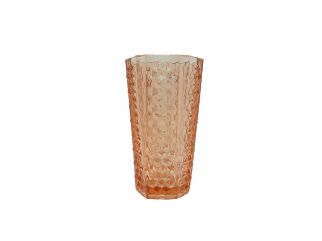 Wazon Ćwieki, modernizm, szkło rozalinowe, Ząbkowice, Polska, lata 70. - WYMIARY