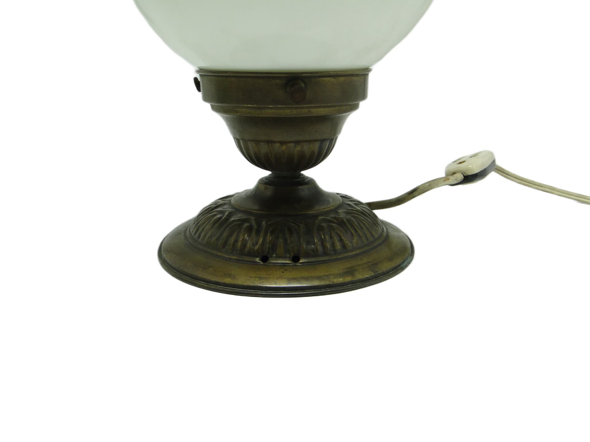 Art Deco table lamp, white glass, Poland, 1930s. - 94686