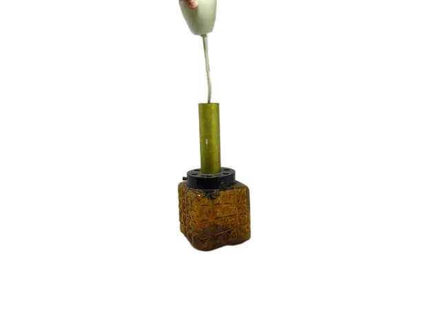 Ceiling lamp, Modernism, brown glass, Polam, Poland, 1980s. - DIMENSION