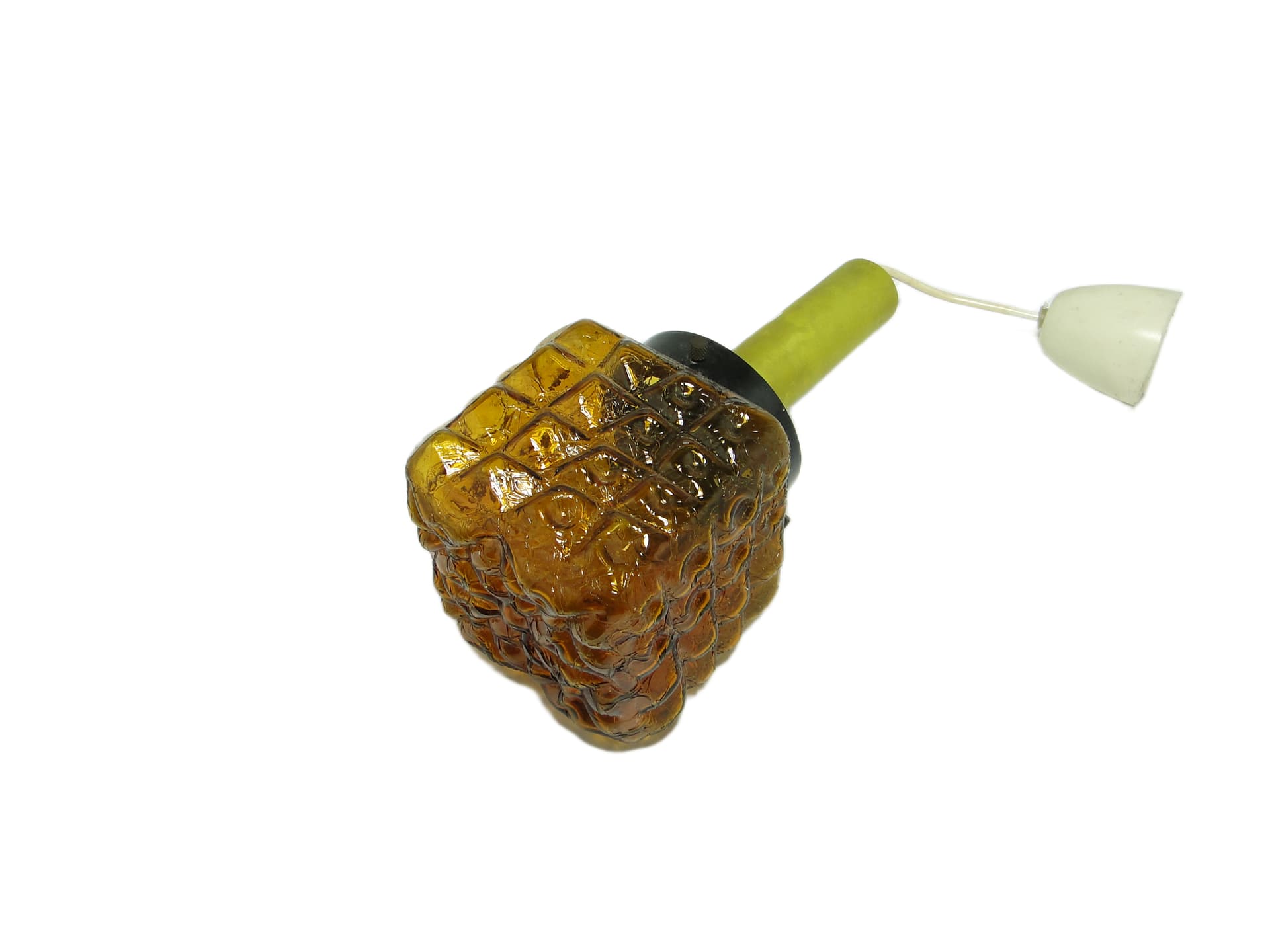 Ceiling lamp, Modernism, brown glass, Polam, Poland, 1980s. - 94746