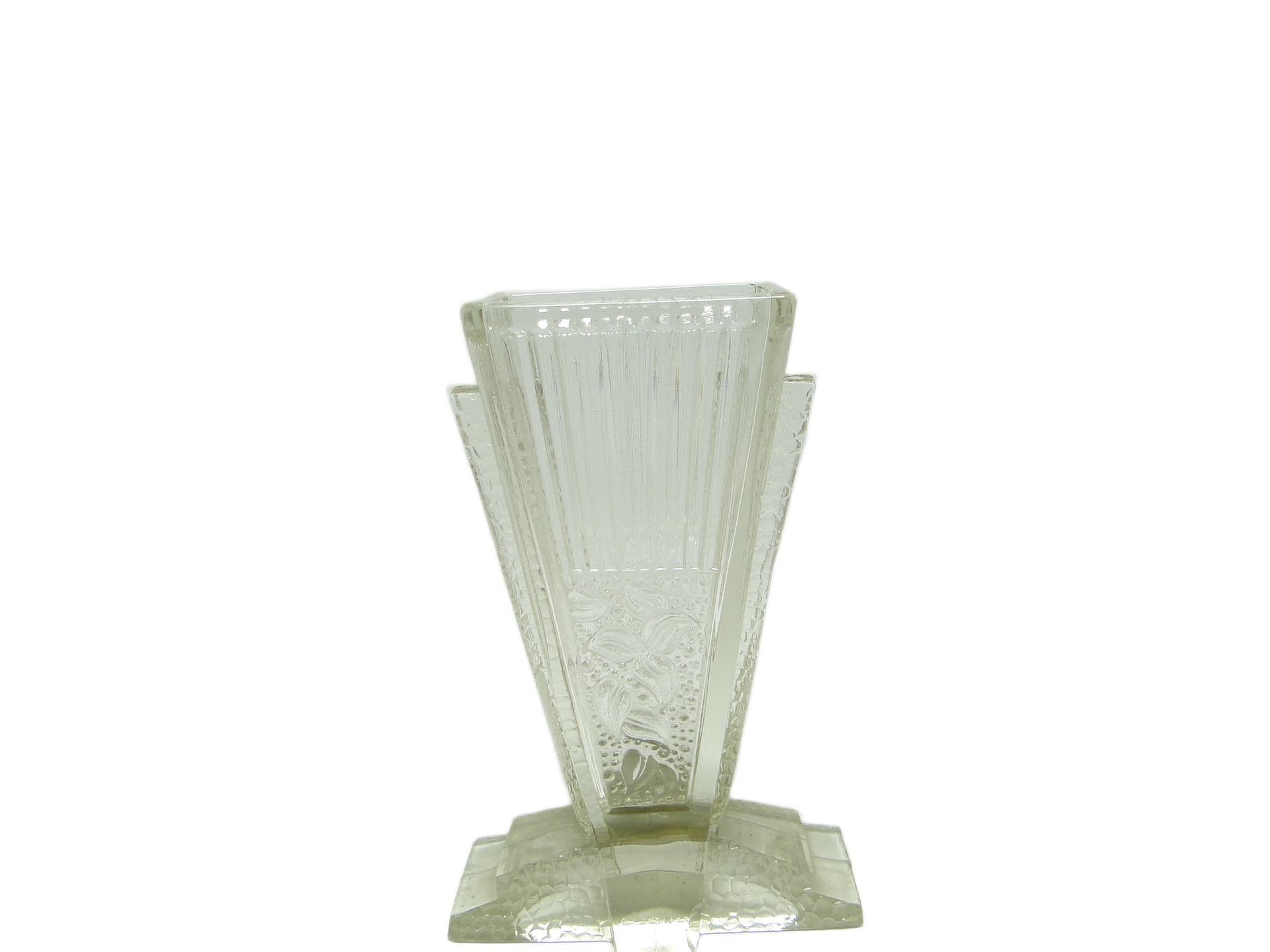 Serwetnik Art Deco, szkło transparentne, Polska, lata 50. - 94815