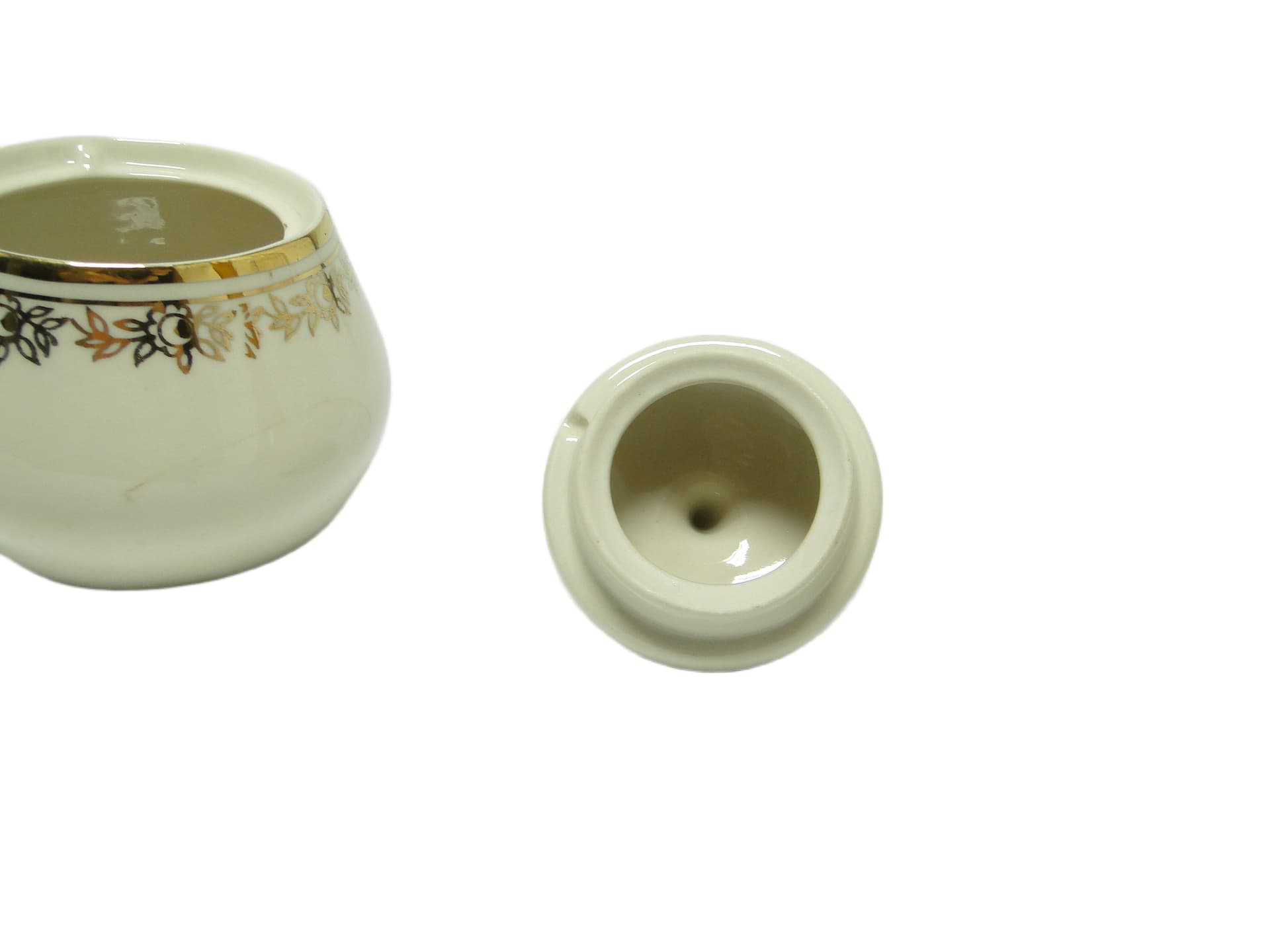 Cukiernica Ewa, modernizm, porcelana ivory white, Polska, lata 70. - 94855
