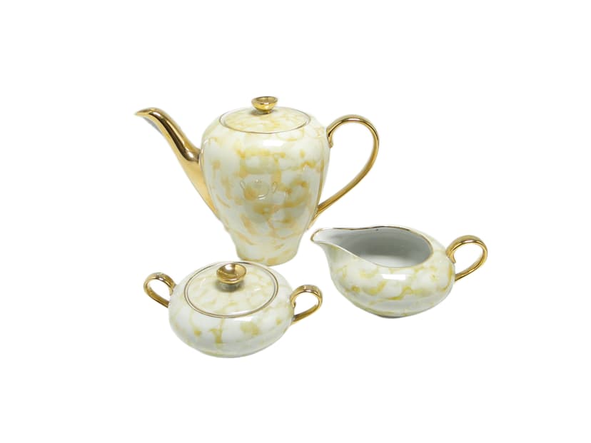 Zestaw mlecznik i cukiernica Julita, modernizm, porcelana, Wawel, Polska, lata 70.