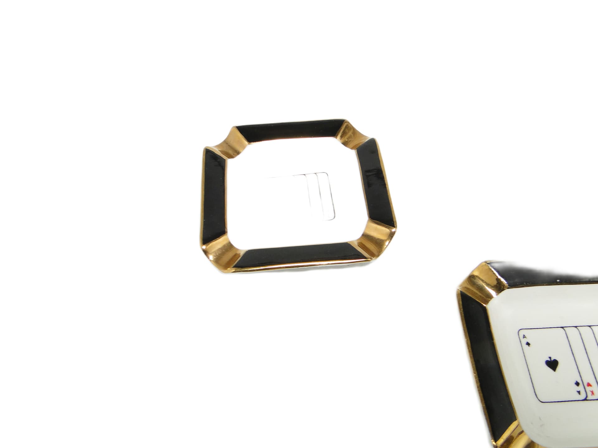 Zestaw trzech popielniczek brydżowych, mid-century modern, porcelana, Ćmielów, Polska, lata 60. - 95169