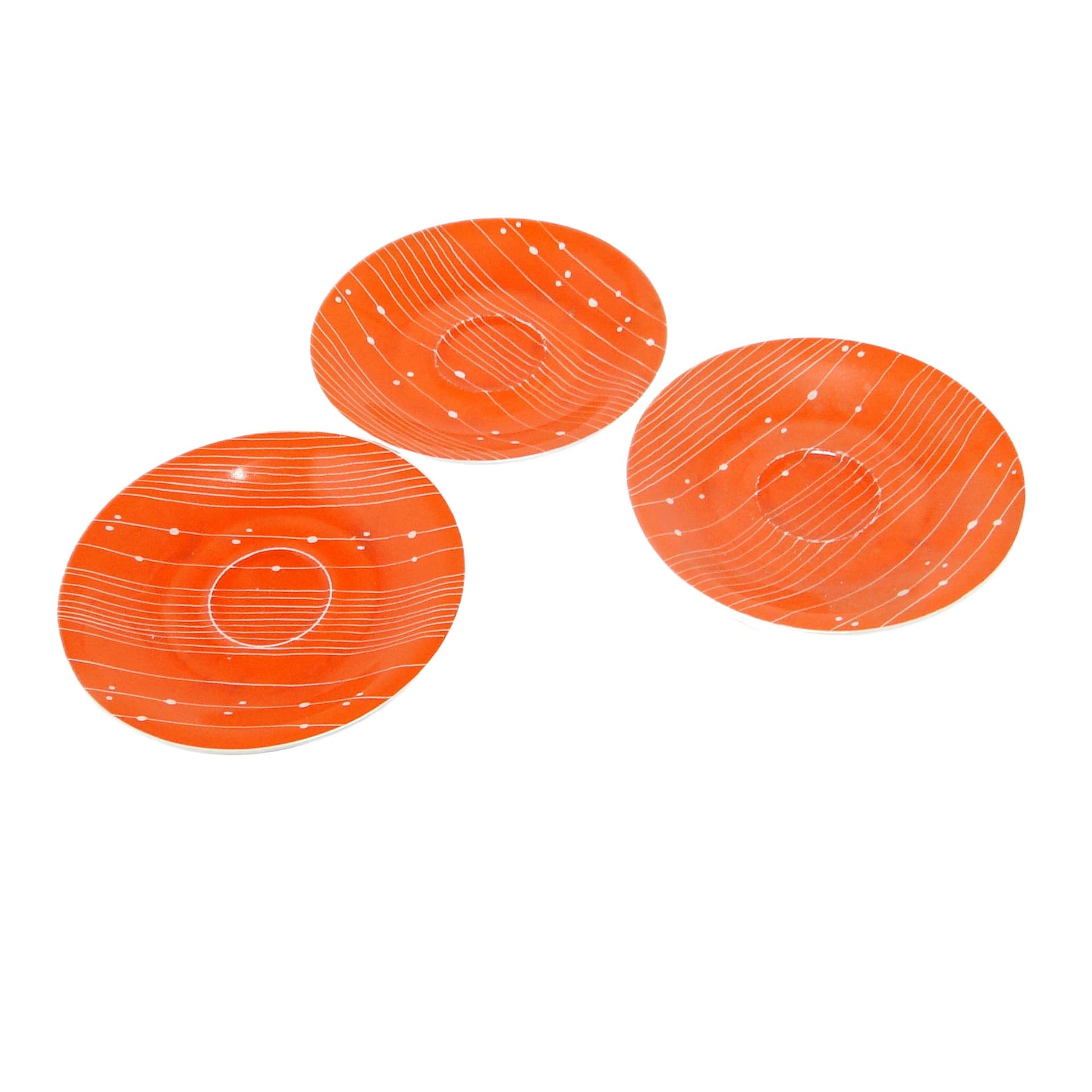 Zestaw trzech spodków Iza, mid-century modern, porcelana, Chodzież, Polska, lata 60. - 99614