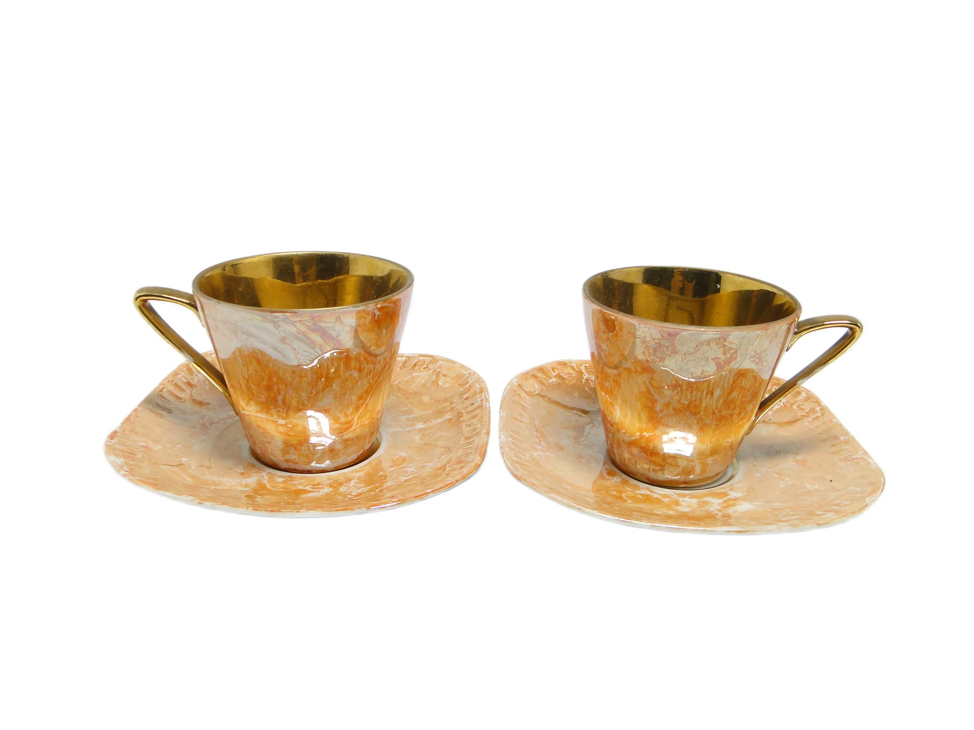 Para filiżanek Helena, mid-century modern, porcelana, Wawel, Polska, lata 70.