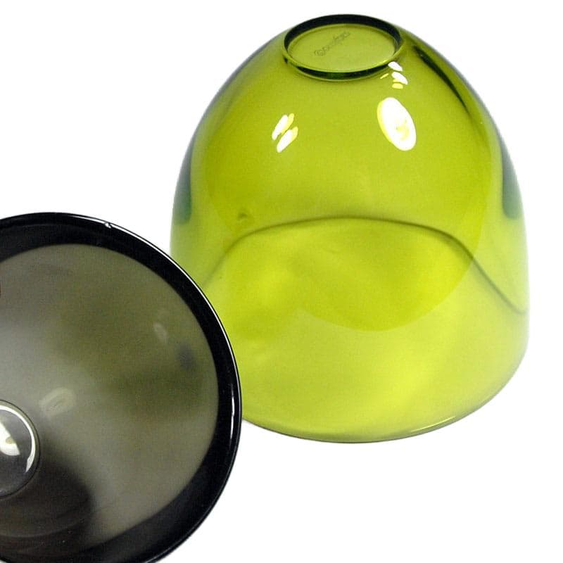 Pair of Pastillo bowls Ø12x11 cm and Ø8x9 cm glass lime and gray, by Lena Bergström, Orrefors - 7034