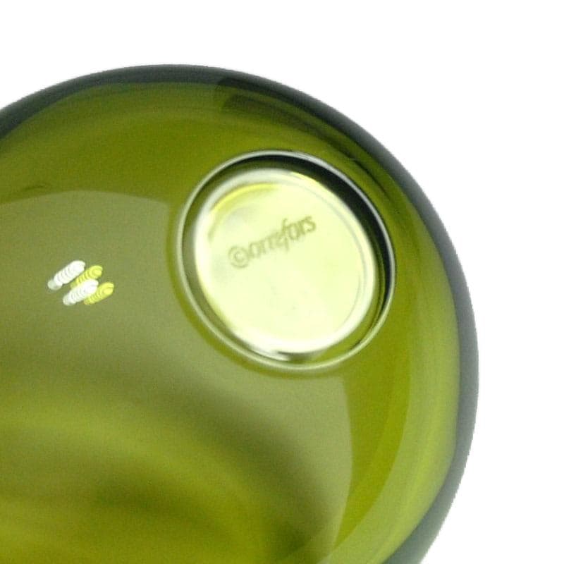 Pair of Pastillo bowls Ø12x11 cm and Ø8x9 cm glass lime and gray, by Lena Bergström, Orrefors - 7039