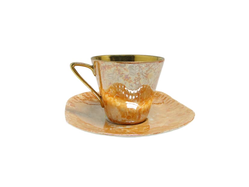 Filiżanka z podstawkiem Helena, mid-century modern, porcelana, Wawel, Polska, lata 70.