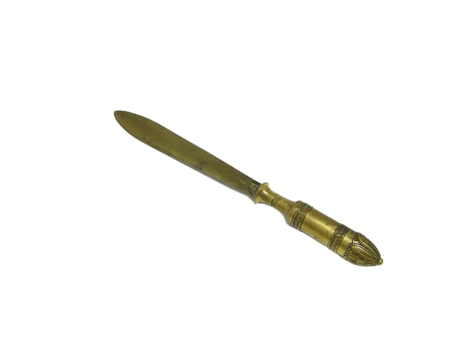 Nóż do listów eklektyczny, brąz, Bracia Łopieńskich, Polska, lata 20. - WYMIARY