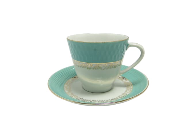 Cup and saucer, Mid-century modern, porcelain, Poland, 1970s - DIMENSION
