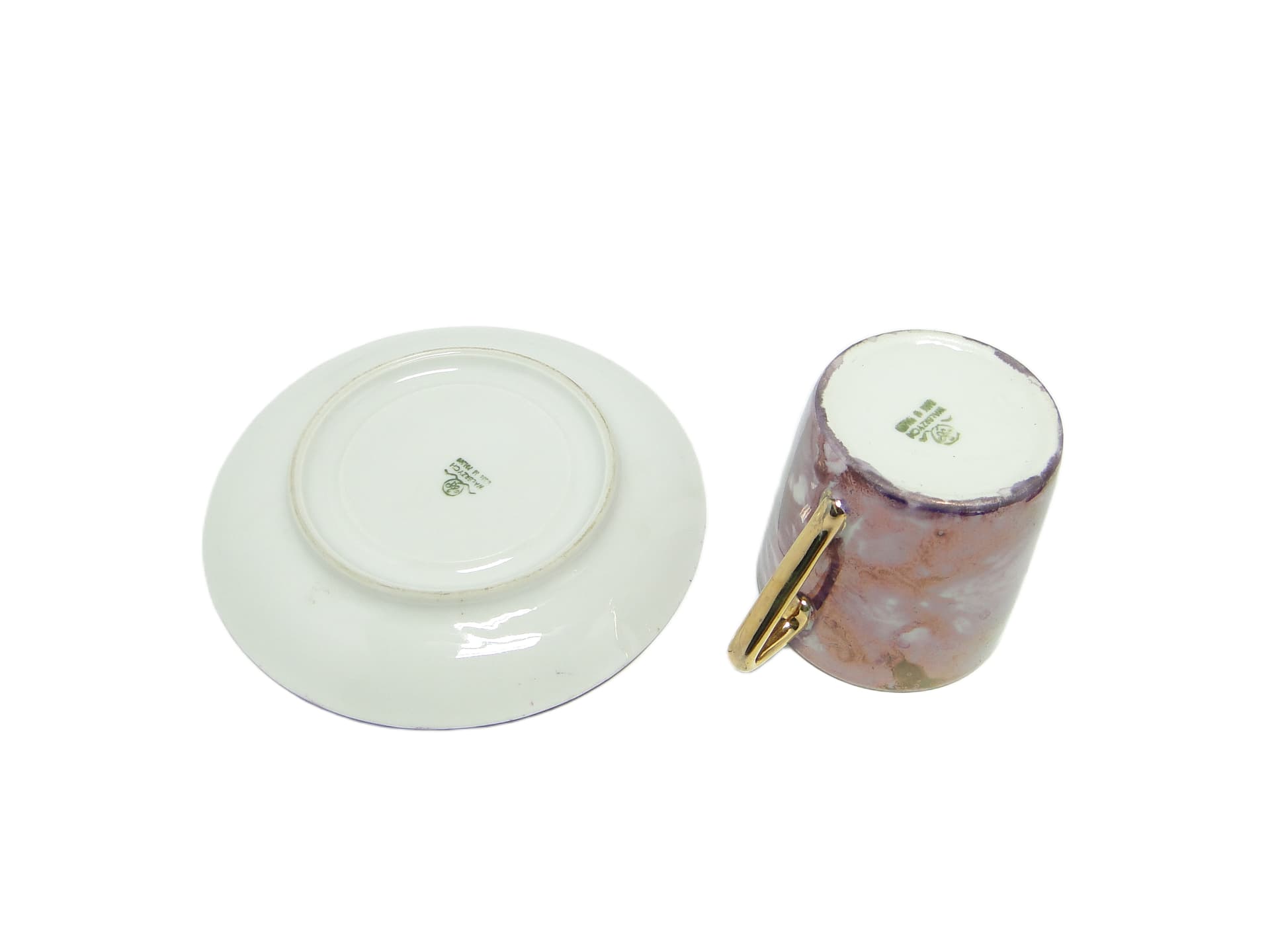 Filiżanka ze spodkiem, mid-century modern, porcelana, Polska, lata 70. - 95384