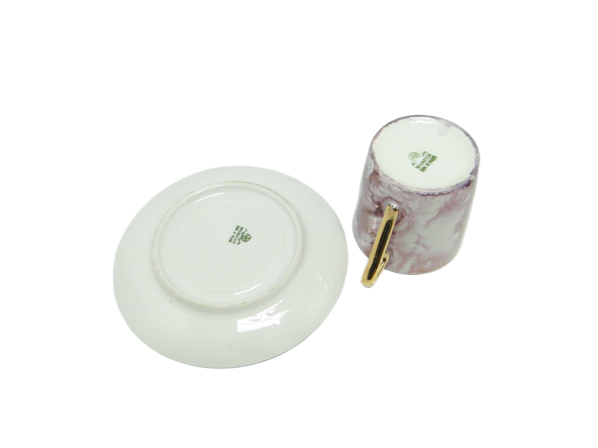 Filiżanka ze spodkiem, mid-century modern, porcelana, Polska, lata 70. - 95395