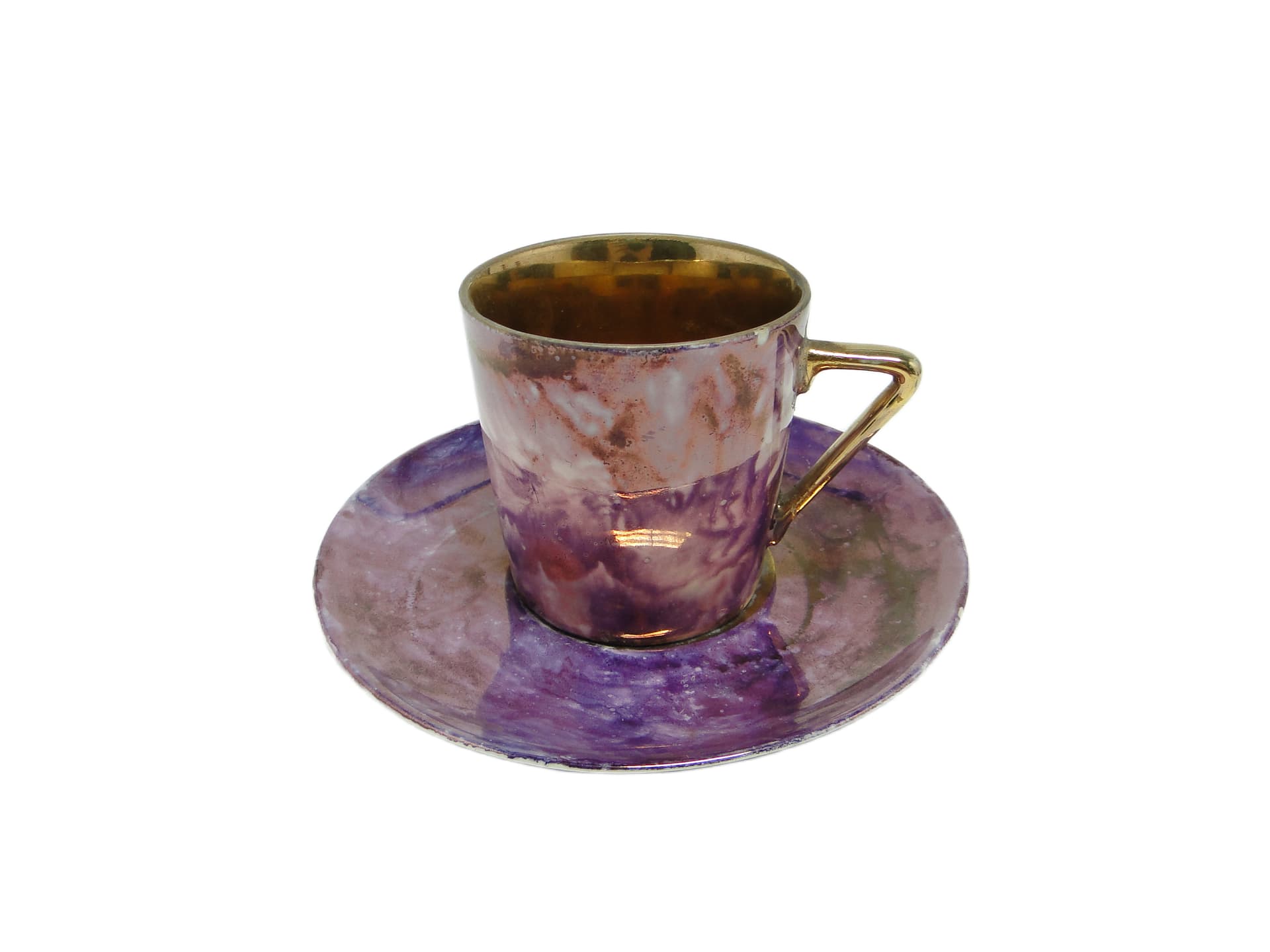 Filiżanka ze spodkiem Mid-century modern, porcelana, Polska, lata 70. - 95399