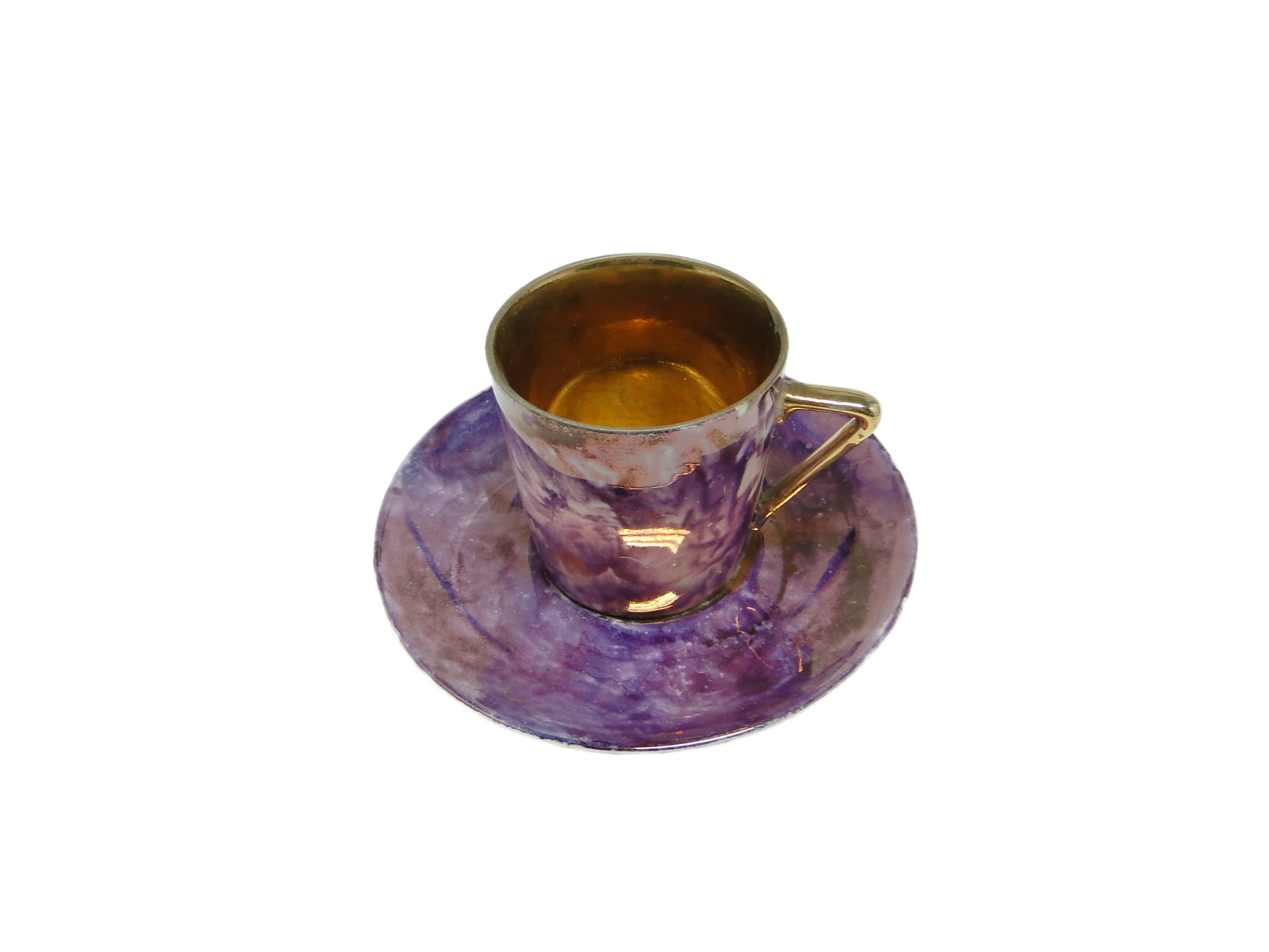 Filiżanka ze spodkiem Mid-century modern, porcelana, Polska, lata 70. - 95397