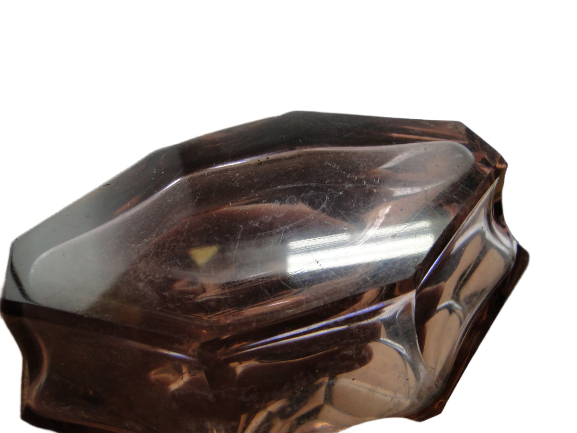 Karafka Art Deco, różowy kryształ, Moser, Czechosłowacja, lata 30. - 95409