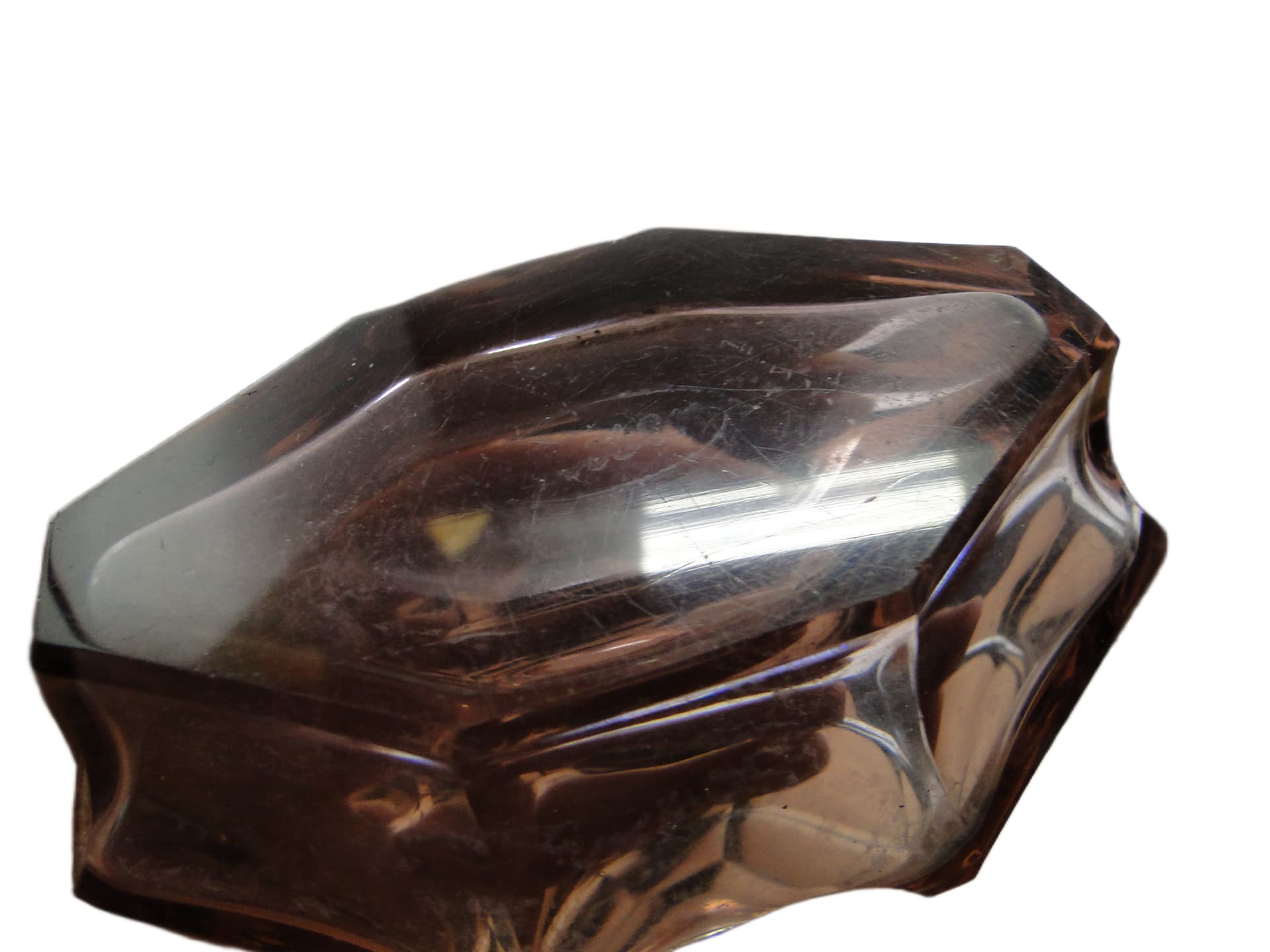 Karafka Art Deco, różowy kryształ, Moser, Czechosłowacja, lata 30. - 95410