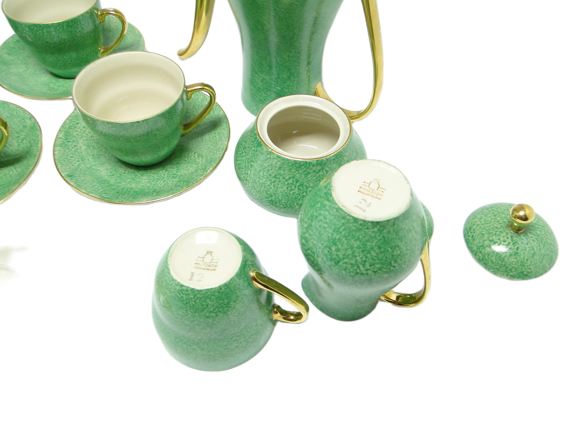 Zestaw do kawy, mid-century modern, porcelana, Porcelit Pruszków, Polska, lata 70. - 95535