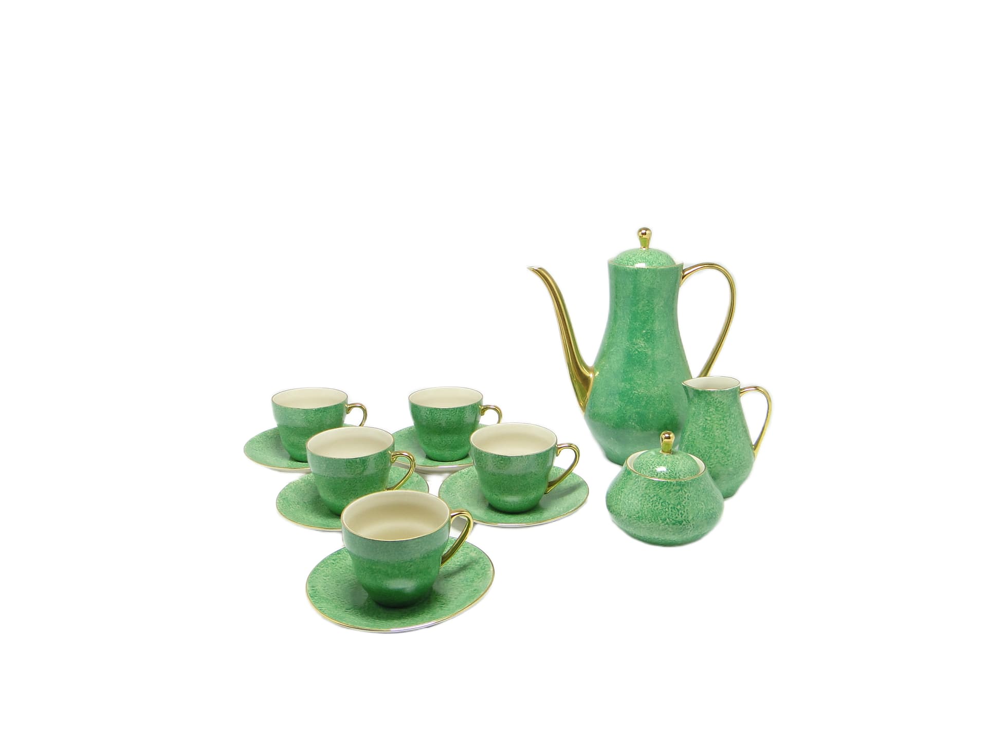 Zestaw do kawy, mid-century modern, porcelana, Porcelit Pruszków, Polska, lata 70. - 95529