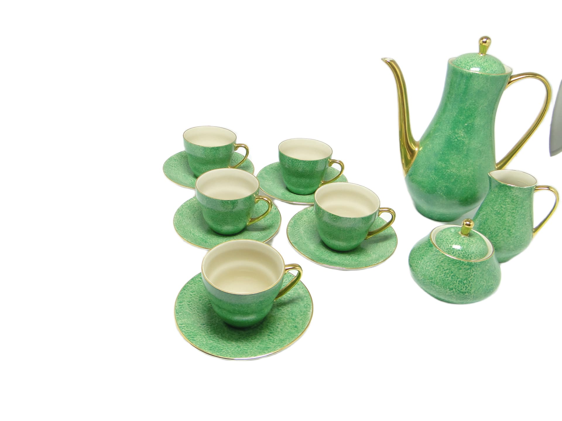 Zestaw do kawy, mid-century modern, porcelana, Porcelit Pruszków, Polska, lata 70. - 95531