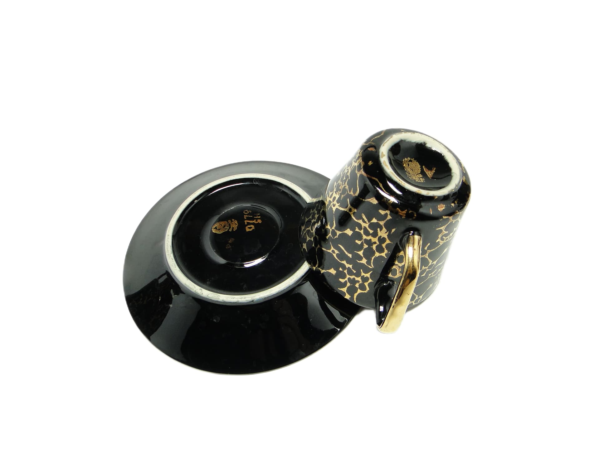 Zestaw filiżanki ze spodkiem Ira, mid-century modern, art déco, porcelana, Chodzież, Polska, lata 70. - 95570