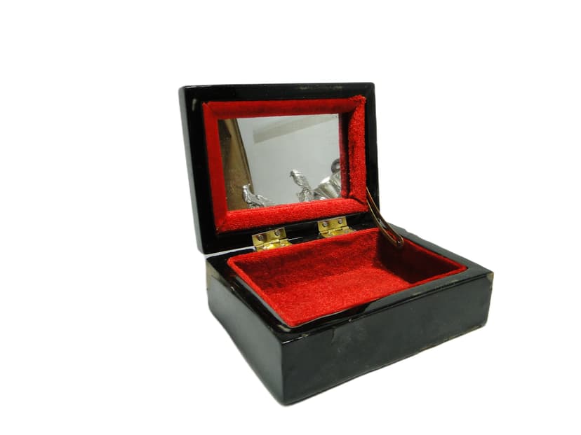 Pudełko na biżuterię Mid-century modern, velvet czerwony, Polska, lata 70.