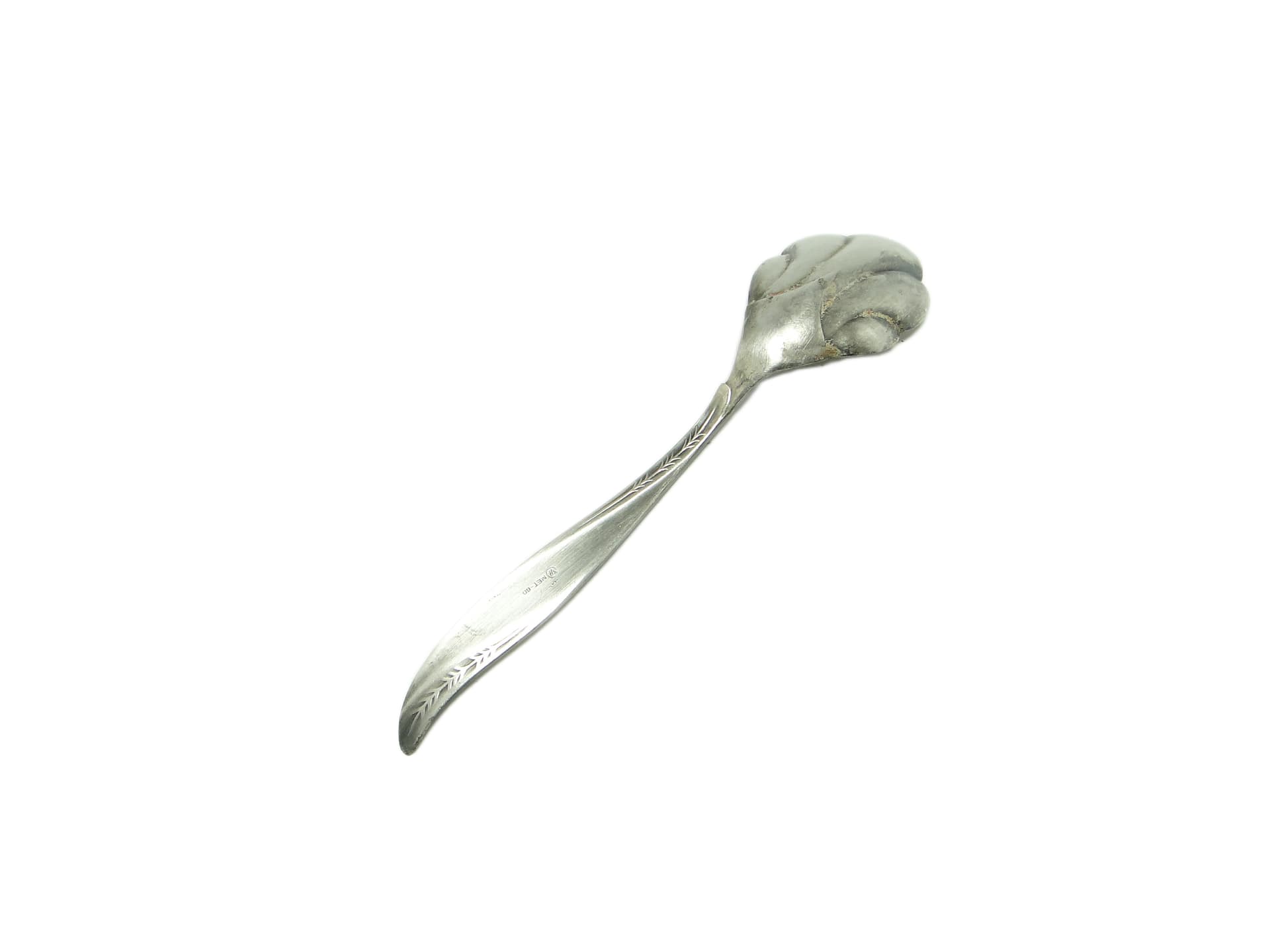 Sugar spoon, modernism, silver-plated brass, HEFRA, Poland, 1960s. - 95711