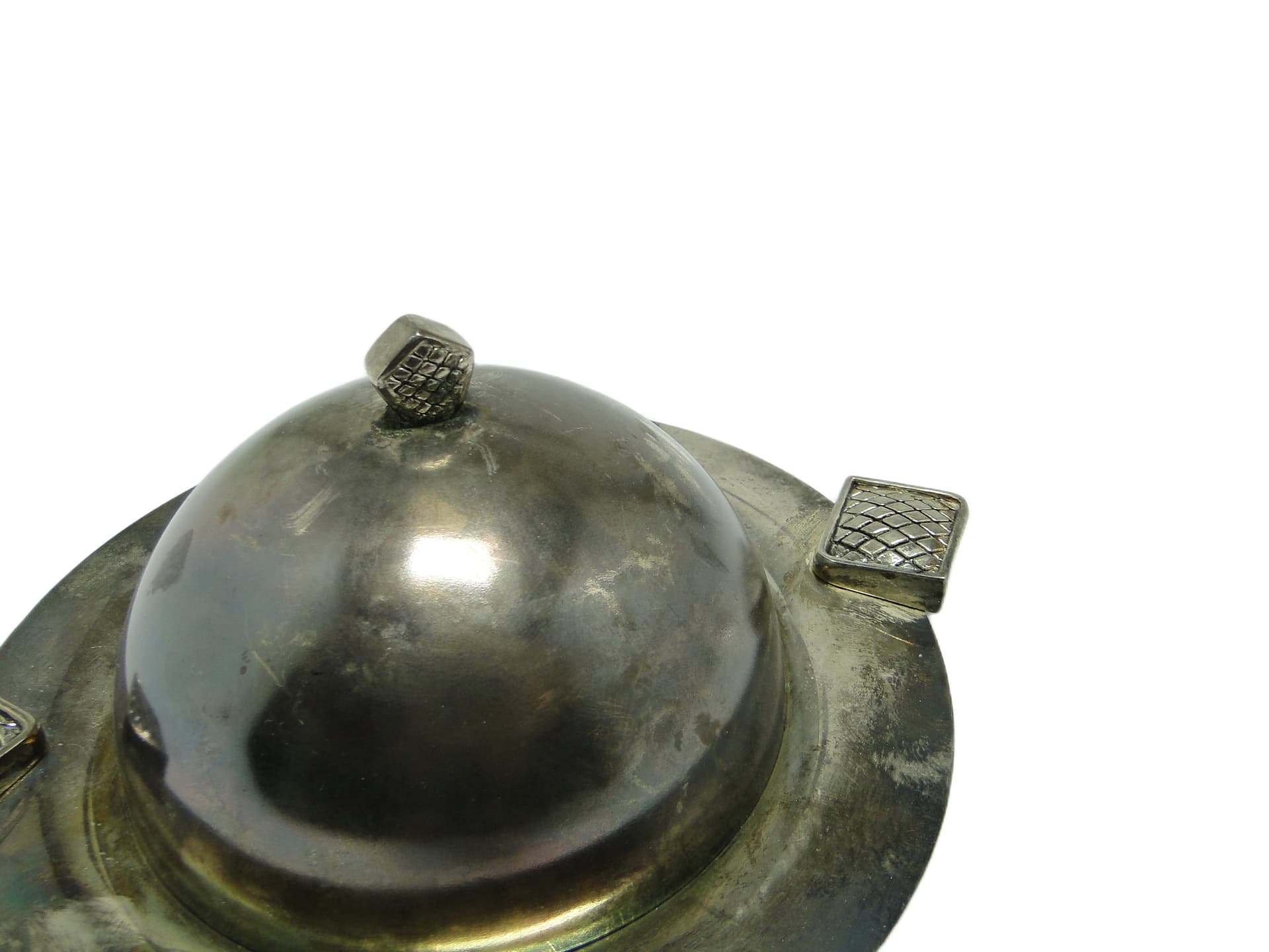 Art Deco butter dish, silver-plated brass, Belgium, 1970s. - 95760