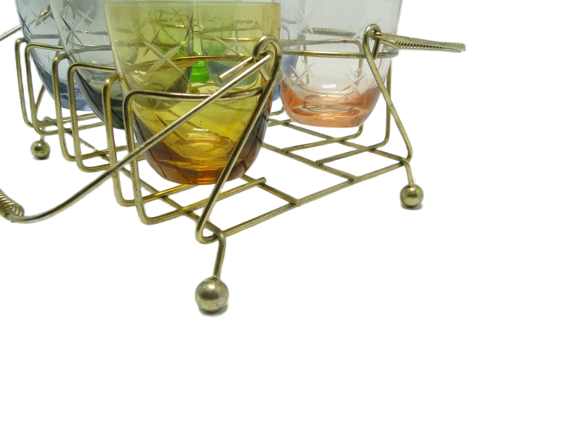 Kabaret na kieliszki, mid-century modern, szkło, Belgia, lata 60. - 95802