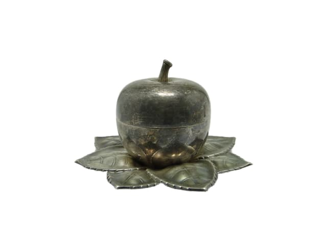 Kabaret na alkohole, art déco, mosiądz srebrzony, Węgry, lata 30. - WYMIARY