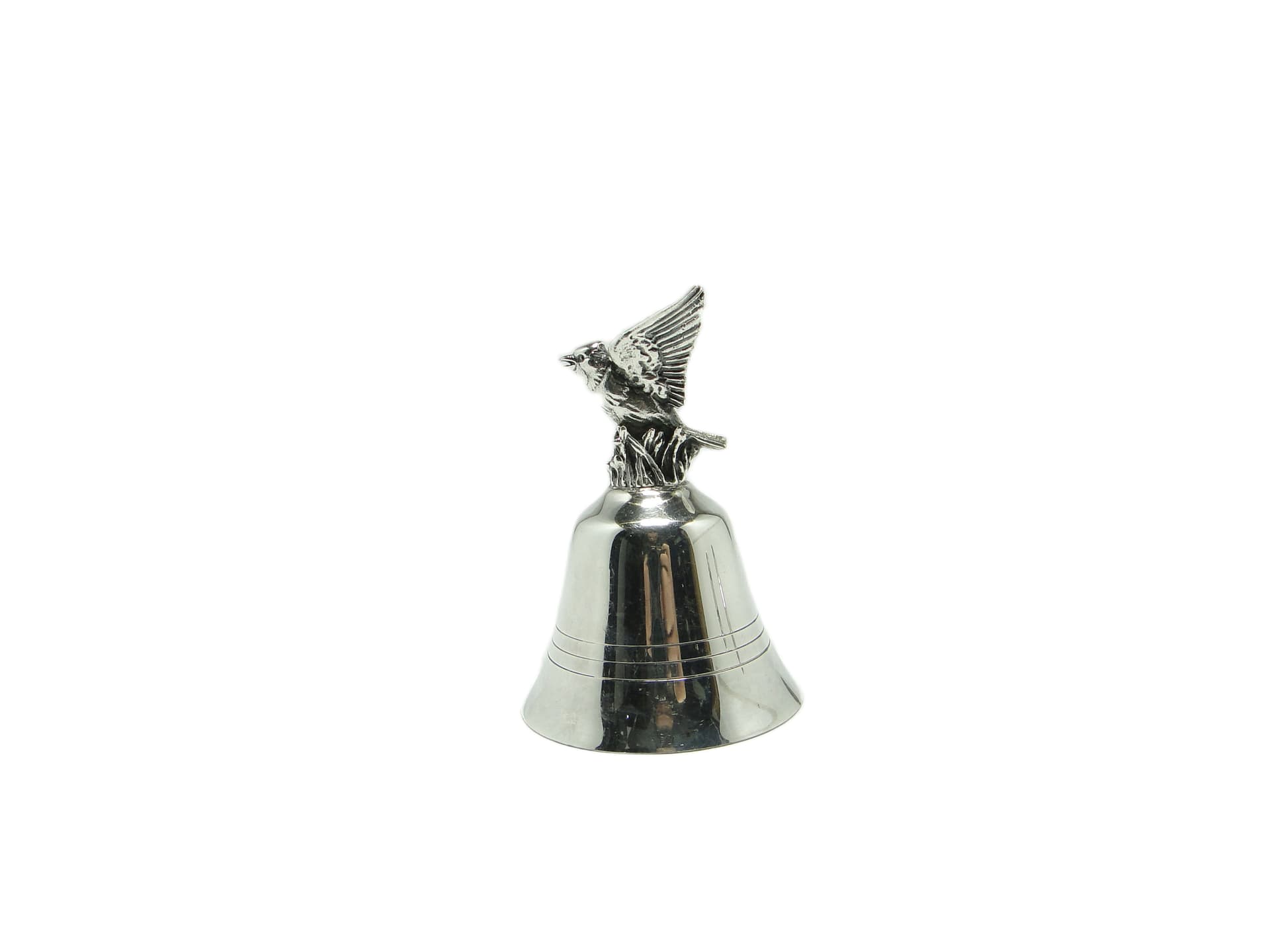 Figural service bell, postmodernism, chrome-plated brass, Germany, 1970s. - 95811