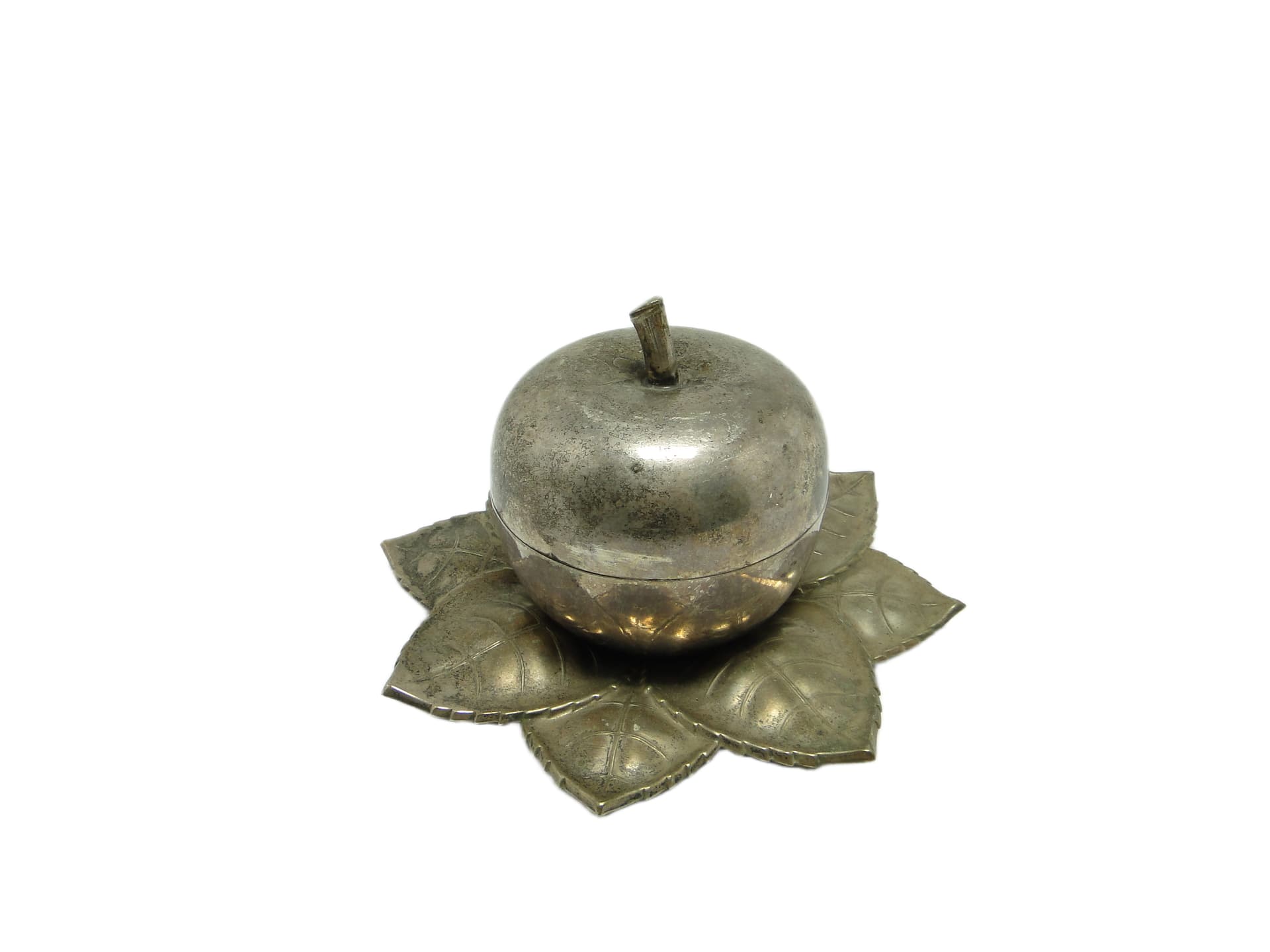 Art Deco sugar bowl, silver-plated brass, Hungary, 1950s. - 95816