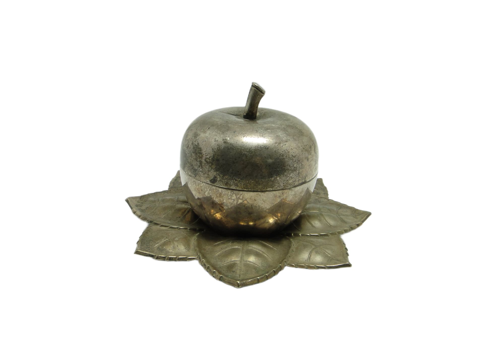 Art Deco sugar bowl, silver-plated brass, Hungary, 1950s. - 95819