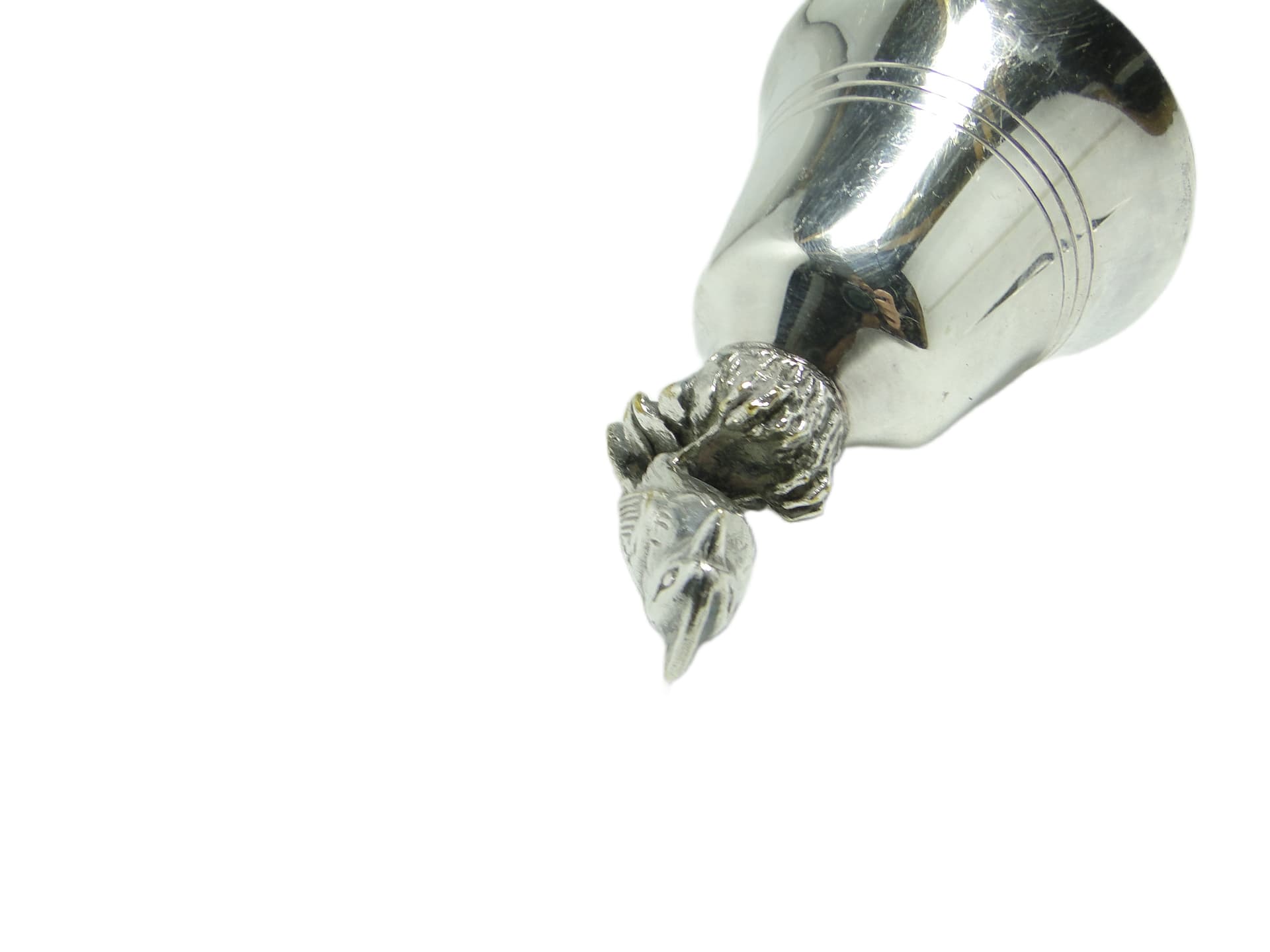 Dzwonek na służbę figuralny, postmodernizm, mosiądz chromowany, Niemcy, lata 70. - 95839