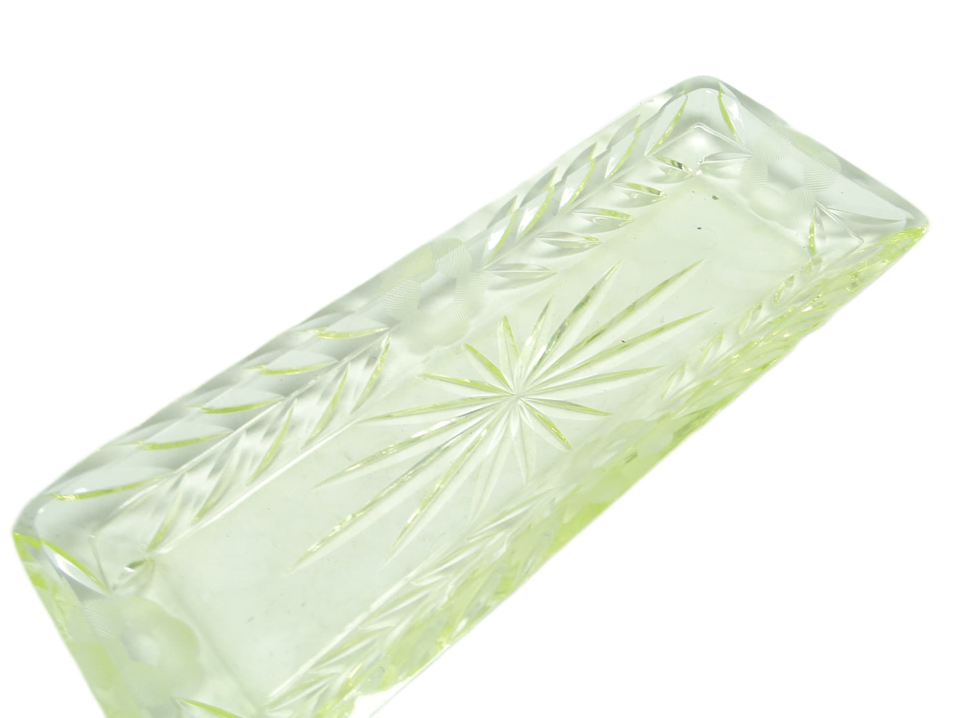 Przybornik Art Deco, szkło uranowe, Polska, lata 20. - 95872