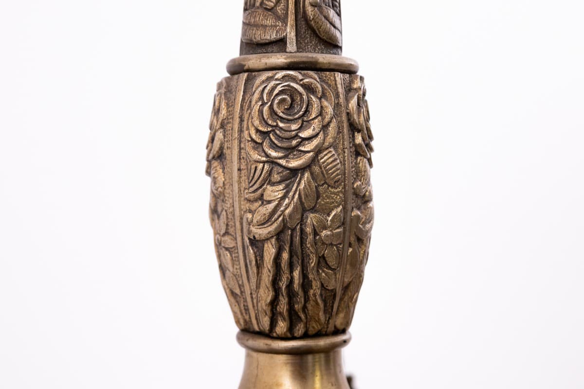 Brązowy żyrandol art déco, Polska, lata 40. - 57877